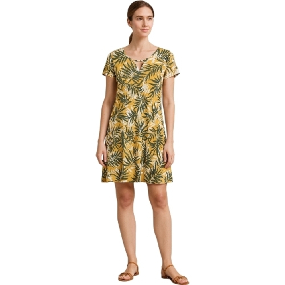 Espresso Tropical Leaf Print Swim Coverup